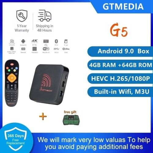 G5 Android 9.0 Smart Tv Box 2.4G Wifi Quad Core 4K 1080P Full HD Netflix Media Player Amlogic S905X2 4GB +64GB ROM Set-Top Box