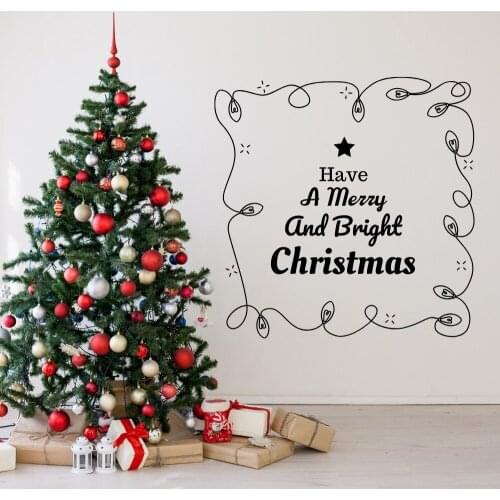 Have a Merry And Bright Christmas Wall Sticker Decal Christmas Sticker Home Livingroom Wall Art Decoration A0068407