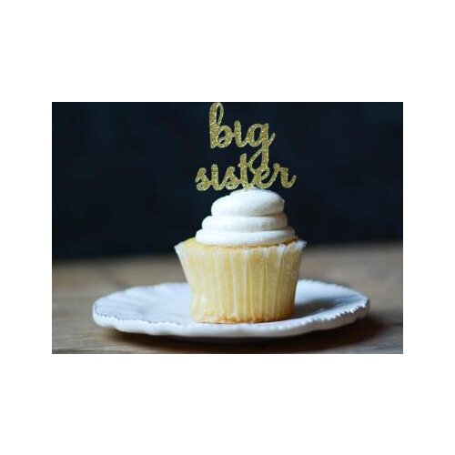 Big Sister Cupcake Topper - Pregnancy Announcement - Pregnancy Reveal Cupcake Toppers baby shower birthday party food picks