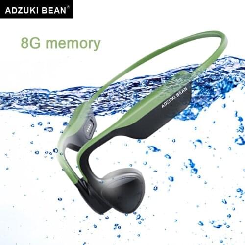 TWS Bone Conduction Headphones Bluetooth IPX8 Waterproof Wireless Earphones Headset with Mic 8G SD Card For Xiaomi Huawei Apple