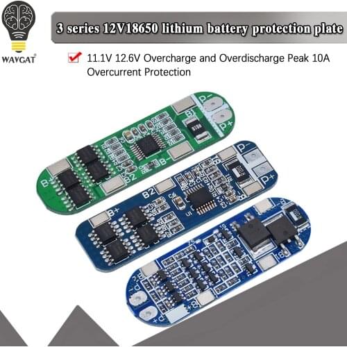 3S 10A 11.1V 12V 12.6V Lithium Battery Charger Protection Board Module for 18650 Li-ion Lipo Battery Cells BMS 3.7V