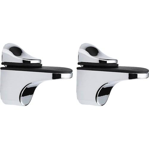 2pcs F Clamp Zinc Alloy Glass Clip Fish Mouth Type Wall-Mounted Fixed Bracket Furniture Bathroom Hardware Supplies Max 20KG