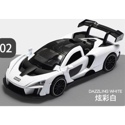 1: 32 Simulation McLaren Senna Alloy Car Model Children S0ound And Light Toy Racing Boy Christmas Birthday Gift White