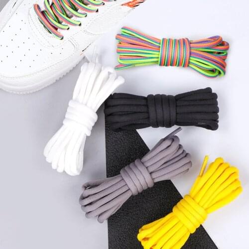 1Pair Round Solid Shoelaces Top Quality Polyester Shoes Lace Solid Classic Round Shoelace Sneakers Boots Shoes String 140cm