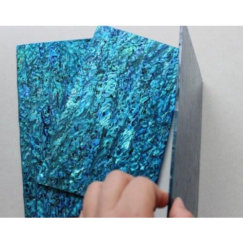140*240mm 1.5mm thick blue abalone shell paua shell laminate sheets shell paper furniture inlay guitar accessories