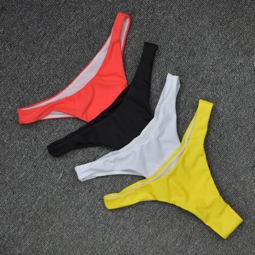 2021 Summer Hot Women Low Waist Sexy Panties Ladies Swimming Trunks Brazilian Swimsuit Print Beach Wear