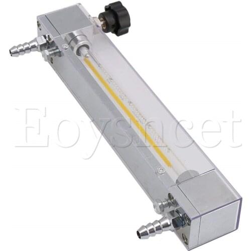 3.4x10.5x23.8cm Silver LZB-4 Metal Acrylic Oxygen Gas Flow Meter 40-400L/H Oxygen Flow Control Measure