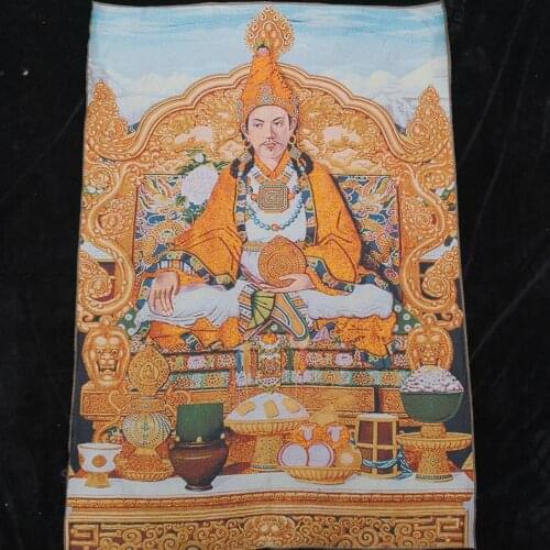 35" Thangka embroidery Tibetan Buddhism silk embroidery brocade Prince Buddha of India Prince Buddha Statue Thangkas