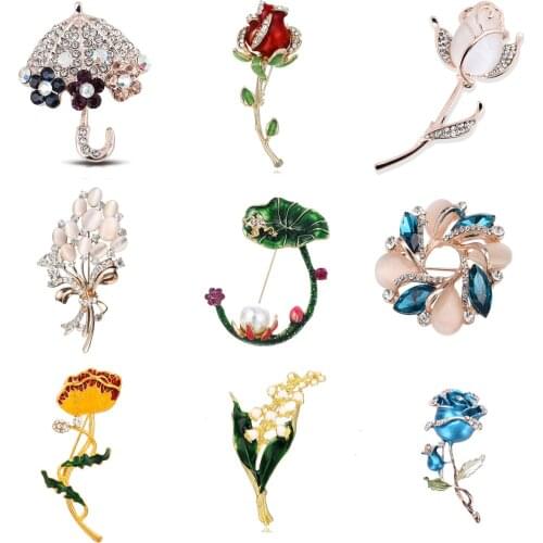 3D Vintage Red Rose Orchid Flower Squid Brooch Pin Collar Corsage Pins Shirt Badge Jewelry Gift For Women