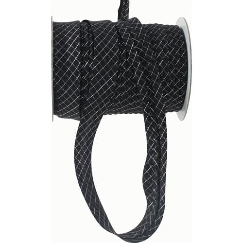 Polyester 3/4"(20mm) Silver Metallic Check Bias Tape Bias Binding For DIY Garment Sewing And Trimming 50yard/roll