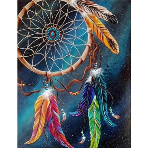 5D DIY diamond painting cross stitch diamond embroidery art feather full circle diamond mosaic home decoration gift
