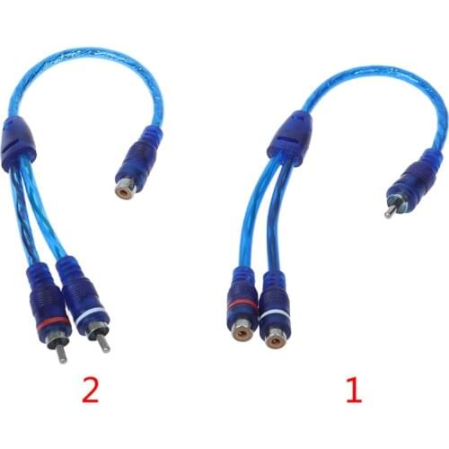 Car MP3 Audio RCA Y Splitter Cable Adapter Cord Converter for Car AUX Amplifier