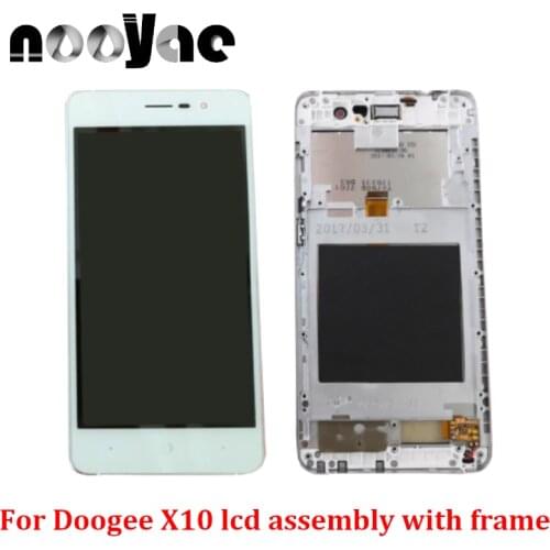 Black White Touch Screen Digitizer Glass Sensor LCD Display With Frame Full Complete Assembly For Doogee X10 LCD Screen Display