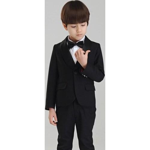 Kids White Tuxedo Custom Made Smoking Casamento Evening Tuxedo Suit Boy clothing (Coat+Pants+Tie) 4 Pieces B45F80