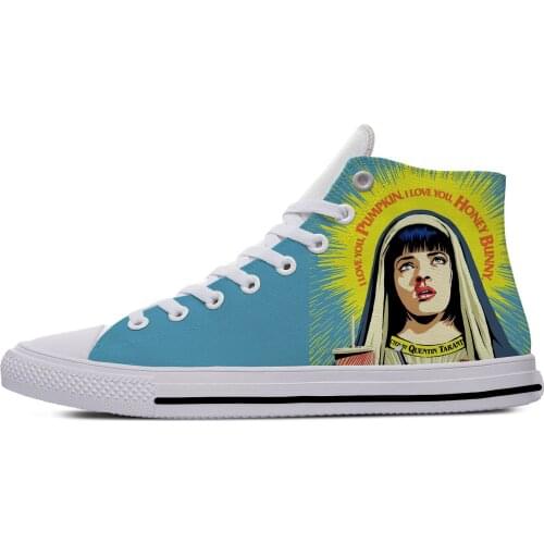 Virgin Mary Pulp Fiction Hot Fashion Funny Vogue Casual Cloth Shoes High Top Lightweight Breathable 3D Print Men women Sneakers
