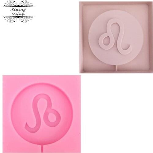DIY 12 constellation Leo shape lollipop silicone mold chocolate fudge mold insert cake decoration tool