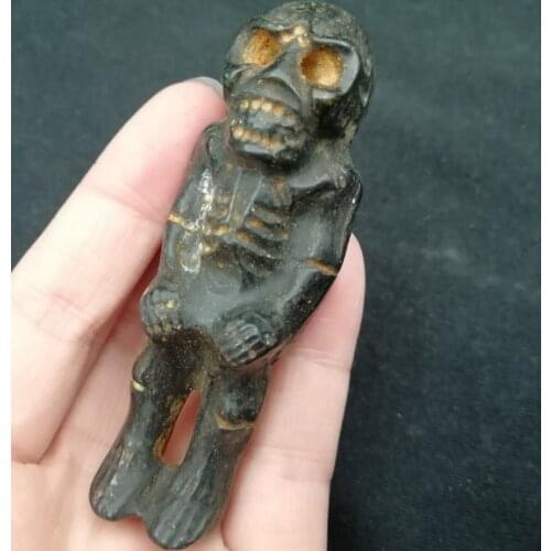 Ancient China Hongshan Culture Meteorite Hand carved skeleton Pendant