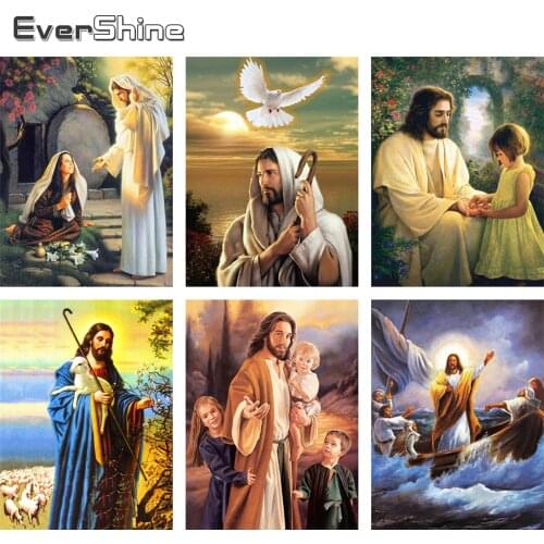 Evershine Diamond Painting Religion 5D DIY Full Square Drill Embroidery Icons Jesus Beaded Pictures Cross Stitch Home Decoration
