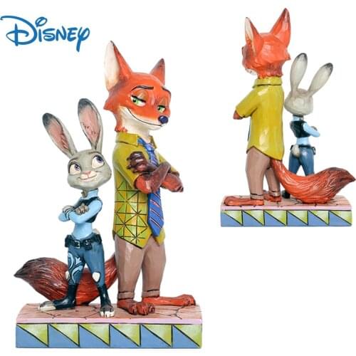 Disney Genuine Zootopia Anime Figures Cute Resin Decor Dolls Judy Nick Action Figure Collection Model Toys Boxed Gifts for Girls