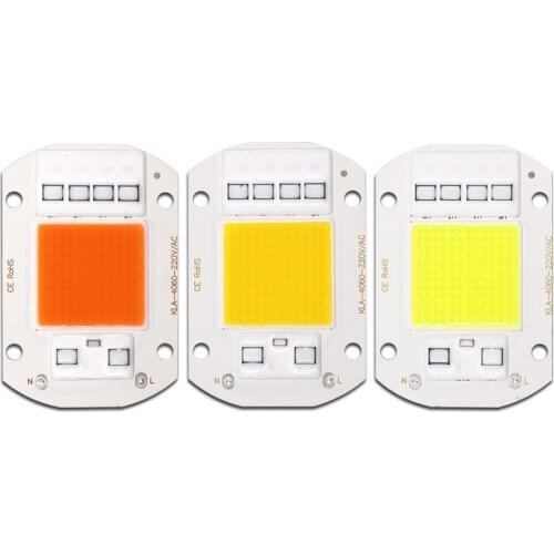 50pcs 60x40mm COB LED Grow Chip Lamp Plant Phyto Lights AC 220V 110V 20W 30W 50W For Indoor Ourdoor Plant Seedling Grow Flower