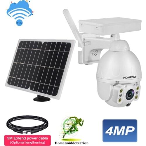 INQMEGA WIFI 4MP PTZ Solar Camera Security Wireless CCTV Recorder Detachable Solar Panel Farm Street Video Surveillance