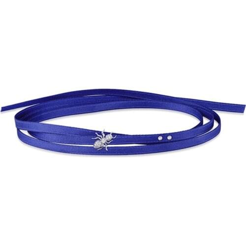 SLJELY High Quality 925 Sterling Silver Cool Ant Soldier Ribbon Collar Necklace Cubic Zirconia Choker Women Fine Brand Jewelry