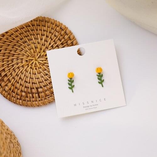 Korean Japan Sweet Flower Earrings for Women Girl Gold Color Alloy Statement Dangle Earrings Party Jewelry Bijoux Femme 2020