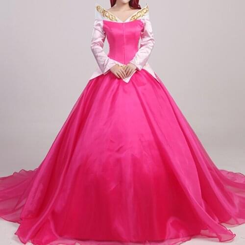 Sleeping Beautiful Girl Cosplay Princess Aurora Costume Adult Women Cool Party Dress Fancy Carnival Halloween Ball Gown