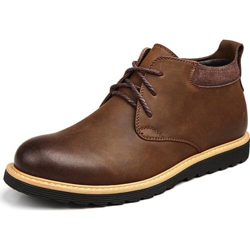 Men Shoes Genuine Leather Casual Shoes Retro Fashion Sneakers