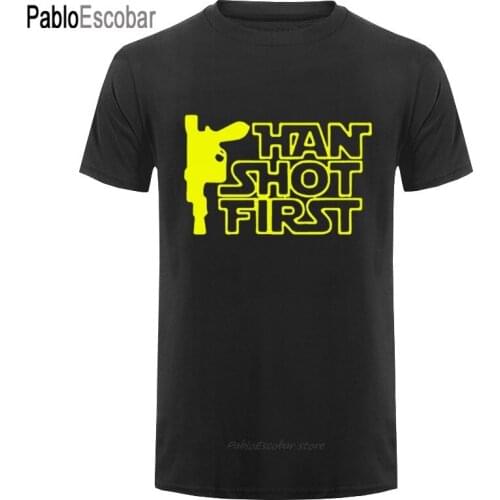 Summer Funny Han Shot First Printed T Shirts Tracksuit For Men Drees T Shirts Short Sleeves O-Neck Tops Tee Free Shipping