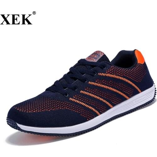 XEK Running Shoes For Men 2018 New Mesh Breathable Sneakers Sport Shoes Mens Designer Sneakers Plus Size Runner Shoes JH192