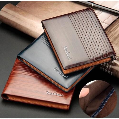 Top Vintage Leather Brand Luxury Wallet for men Short Slim Male Purses Money Clip Credit Card Dollar Price man wallet