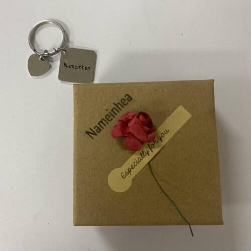 Nameinhea Personalized Engraved Calendar Keychain with Heart Stainless Steel Jewelry Custom Gift for Mother