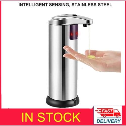Stainless Steel Automatic Liquid Soap Dispenser Smart Sensor 250ML Hand Wash Induction Sanitizer Dispenser Home Kitchen Bathroom