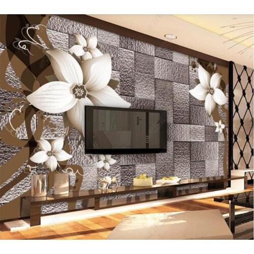 Papel de parede Holding nostalgic five-petal flower 3d wallpaper,living room tv wall bedroom wall papers home