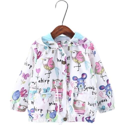 2020 Autumn Winter Kids Clothes Boys Jackets Children Hooded Windbreaker Baby Graffiti Coat Infant Waterproof Hoodies For Girls