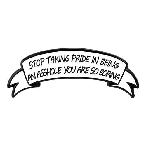 Simple White Banner Enamel Pins Cartoon Cool Quote Brooches Bag Lapel Badge Fashion Jewelry Gift for Friends Kids Trinket