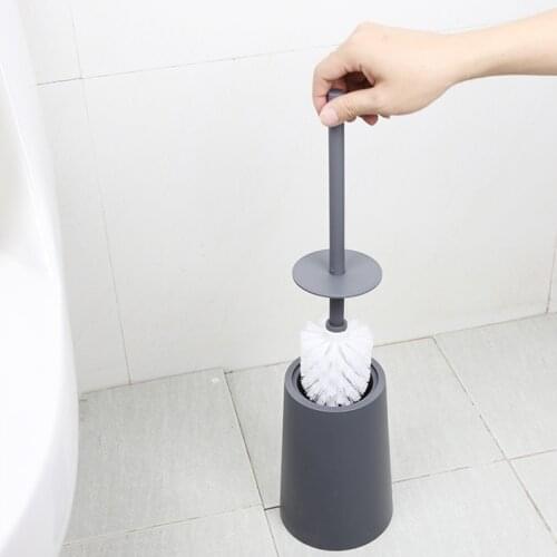 Toilet Brush Deep Cleaner Silicone Toilet Brush with No-Slip Long Plastic Handle and Flexible Bristle Silicone Toilet C1