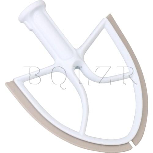 BQLZR 5 QT Bowl Scraper Flex Silicone Edge Beater for Stand Mixer KA-5L White