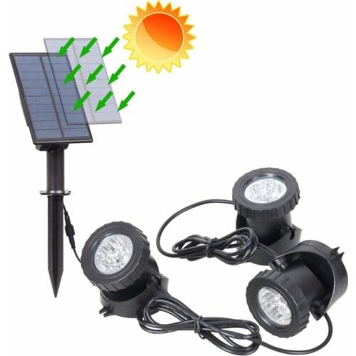 Solar RGB LED Underwater Light Garden Lawn Pond Light IP68 Waterproof Landscape Spotlight Pond Submarine Projector Light