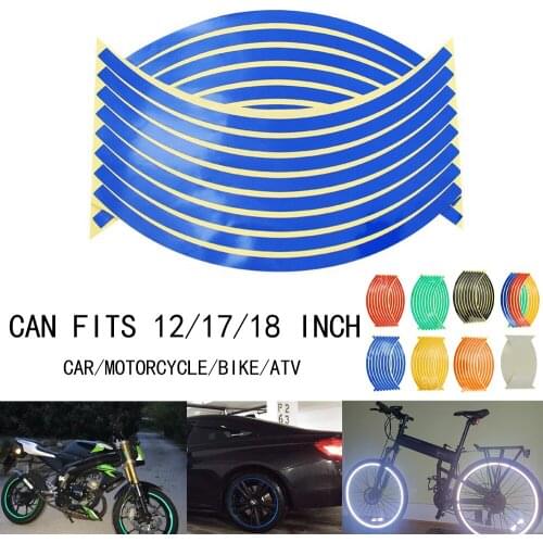 Motorcycle Wheel Sticker Reflective Decals Strips Tape Bike Car for YAMAHA HONDA SUZUKI Harley BMW Triumph Benelli Kawasaki KTM