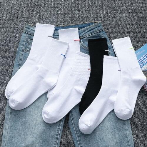 Skateboard Solid couple sports cotton socks streetwear black white women men slouch sock calcetines mujer calcetas sokken meias