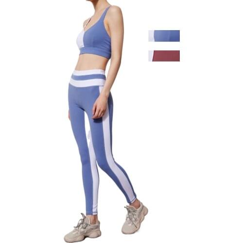 Womens Yoga Sportswear Gym Breathable Sleeveless Back Fitness Suit Two Piece Exercise Trousers Sports Joggeer Female