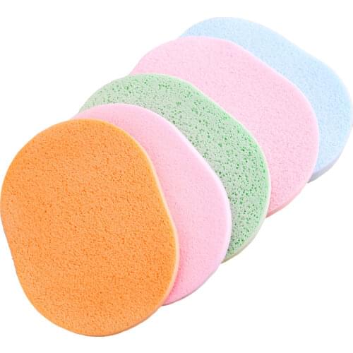 1pcs Round Face Makeup Remover Sponge Foundation Powder Cosmetic Puff Soft Facial Cleansing Sponge Beauty Tools Random Color