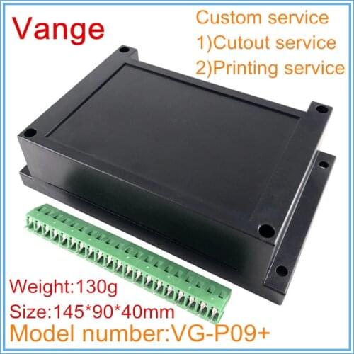 1pcs/lot guide rail product housing 145*90*40mm ABS plastic extrusion case enclosure diy shell terminal block for PCB design