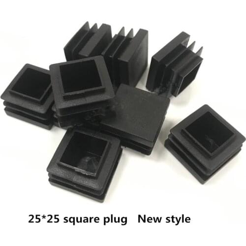 2-50pcs Square Plastic Blanking End Cap Tube Pipe Insert Plug Bung Black 25*25mm