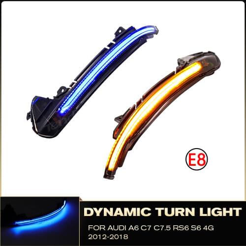 2pcs/Set Dynamic LED Turn Signal Lights For Audi A6 C7 C7.5 RS6 S6 4G 2012-2018 Rear Mirror Indicator Flasher Lamp