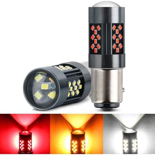 2pcs 1156 S25 BA15S P21W LED 1157 7443 W21/5W T20 LED White 2016 42SMD 2100LM Car Turn Signal Reverse Brake Light Bulb Lens