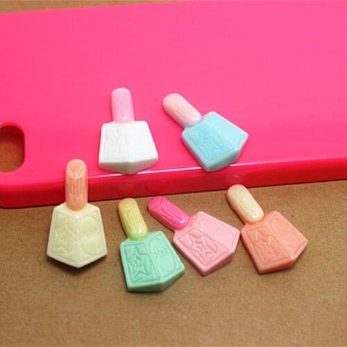 20pcs mix colors resin nail polish bottle flatback cabochon for DIY hair bow center scrapbooking,26*15mm