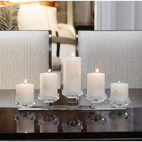 5 Heads Crystal Candle Holders Luxury Candlestick Fashion Wedding Candle Stand Exquisite Candlestick Candelabra Table Home Decor